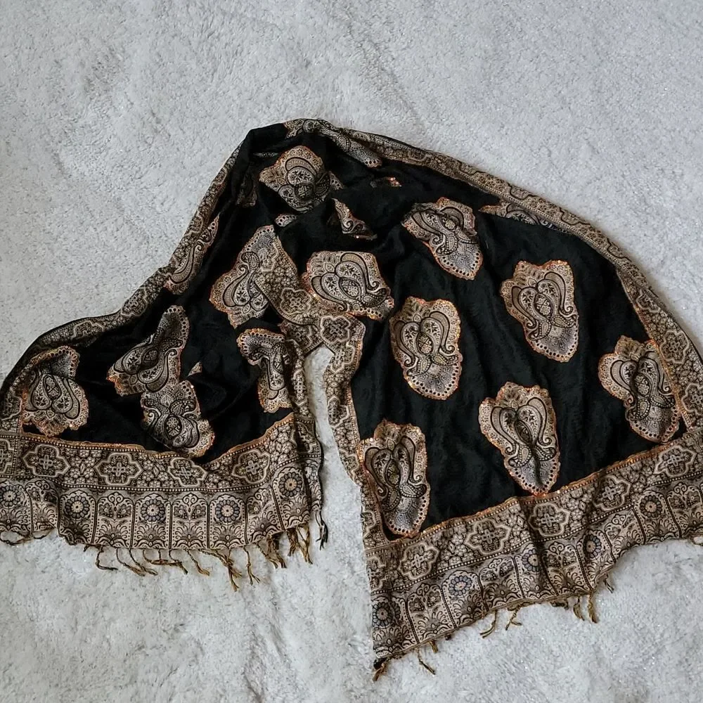 BOHO EMBELLISHED SCARF WRAP